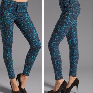 J Brand Blue Leopard Skinny Jeans